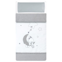 Saco nórdico y funda de almohada BimbiPirulos Luna Gris