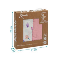 Set de 2 muselinas Bamboo Kiokids Rosa