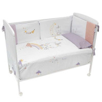 Bimbidreams Colcha Reversible + Protector Cuna Unicornio