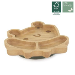 Miniland Plato C de madera con ventosa Frog