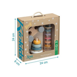 Kiokids Set mis primeros juguetes de madera 12 meses +