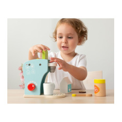 Cafetera de madera con accesorios Kiokids