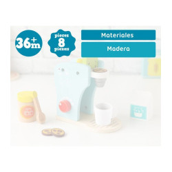 Cafetera de madera con accesorios Kiokids